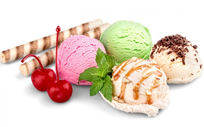 夏の甘い食べ物、アイスクリームボール 壁紙 ピクチャー