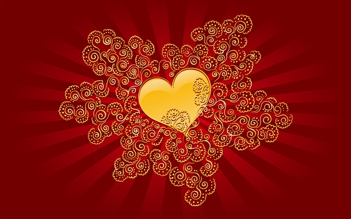 バレンタインデー、愛の心、赤スタイル 壁紙 ピクチャー