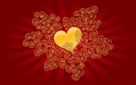 バレンタインデー、愛の心、赤スタイル HDの壁紙