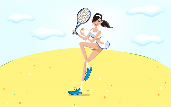 テニスをして、ベクトルの女の子 壁紙 ピクチャー