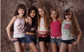 ファッションショー、5素敵な女の子、子供 HDの壁紙