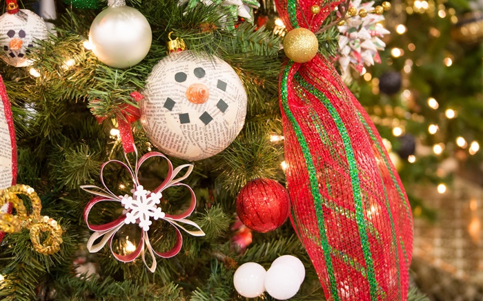 クリスマスツリー、装飾、おもちゃ、ボール 壁紙 ピクチャー