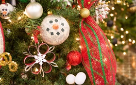 クリスマスツリー、装飾、おもちゃ、ボール HDの壁紙