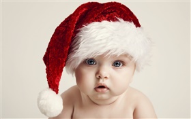 クリスマスベビー、かわいい、帽子 HDの壁紙