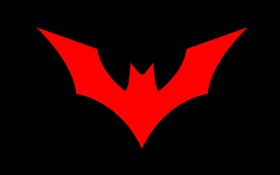 バットマンの赤いロゴ、黒い背景