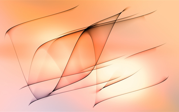 抽象的な線、オレンジ色の背景 壁紙 ピクチャー