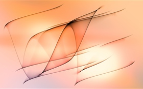 抽象的な線、オレンジ色の背景 HDの壁紙
