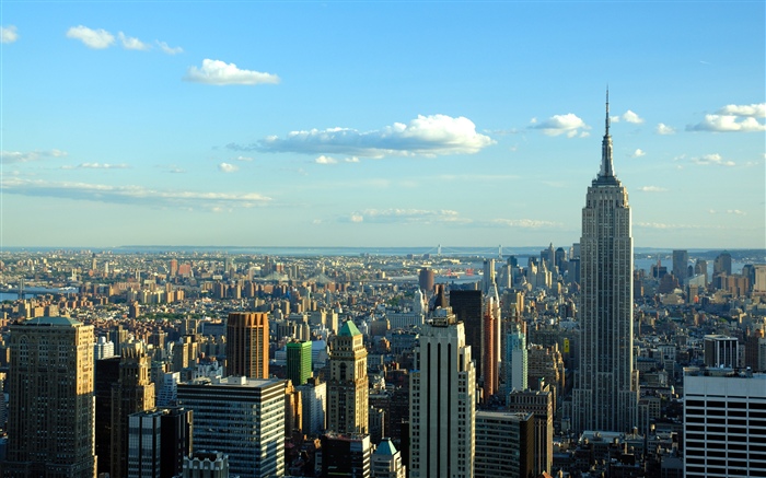ニューヨーク、都市、高層ビル、空、雲、アメリカ 壁紙 ピクチャー