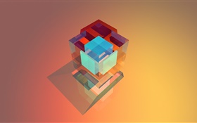 3Dキューブ、抽象化 HDの壁紙