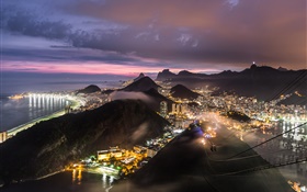 ブラジル、夜、トップビュー、都市、ライト HDの壁紙