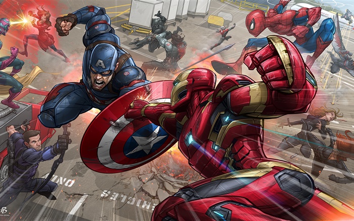 スーパーヒーロー、アイアンマン、キャプテンアメリカ 壁紙 ピクチャー