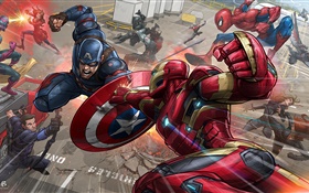 スーパーヒーロー、アイアンマン、キャプテンアメリカ